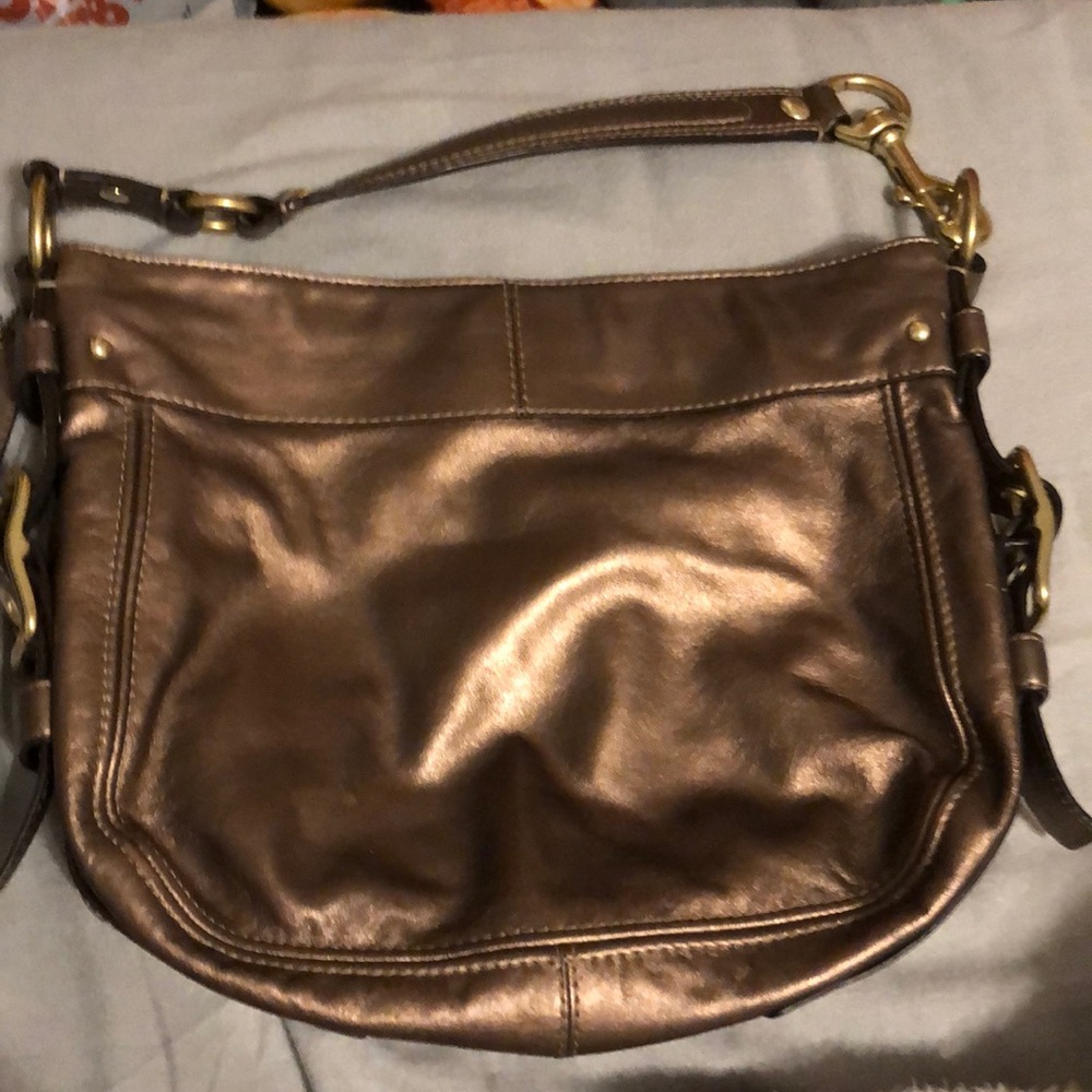 Coach metallic handbag purse